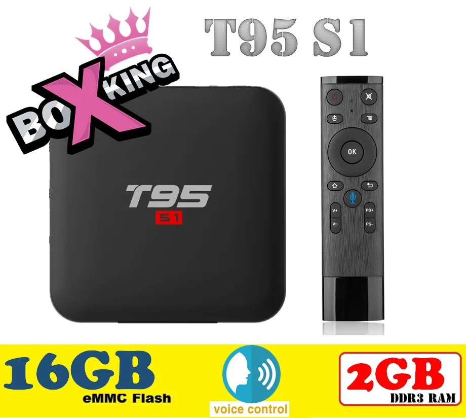 

T95 S1 Amlogic S905W Quad-Core Android TV 7.1 Voice Control 1/2GB Ram 8/16GB Rom Set Top TV Box (X96 Mini Tx3 Mini M8S Pro W)