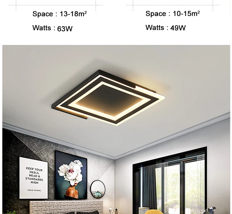 Современная светодиодная потолочная люстра квадратная черная или Белая Гостиная Спальня Кабинет Декор минимализм светодиодная люстра светильники