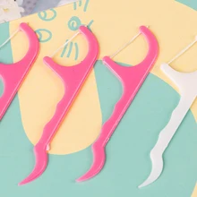 100 шт. зубные Вышивка Крестом Нить зубы Пластик Зубочистки stick Уход за полостью рта Тематические товары про рептилий и земноводных инструмент