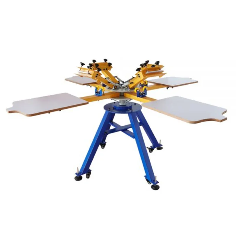 

4 Color 4 Station T-shirt Screen Printing Press Machine Equipment T-shirt photo DIY with 4 Station 4 Color
