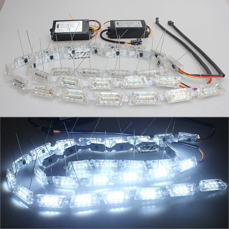 Car styling 2pcs For Headlight Sequential Flasher DRL Turn Signal Lamp