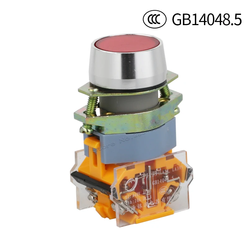 22mm Momentary Flat Push Button Switch Self Reset No Lock Round fixed