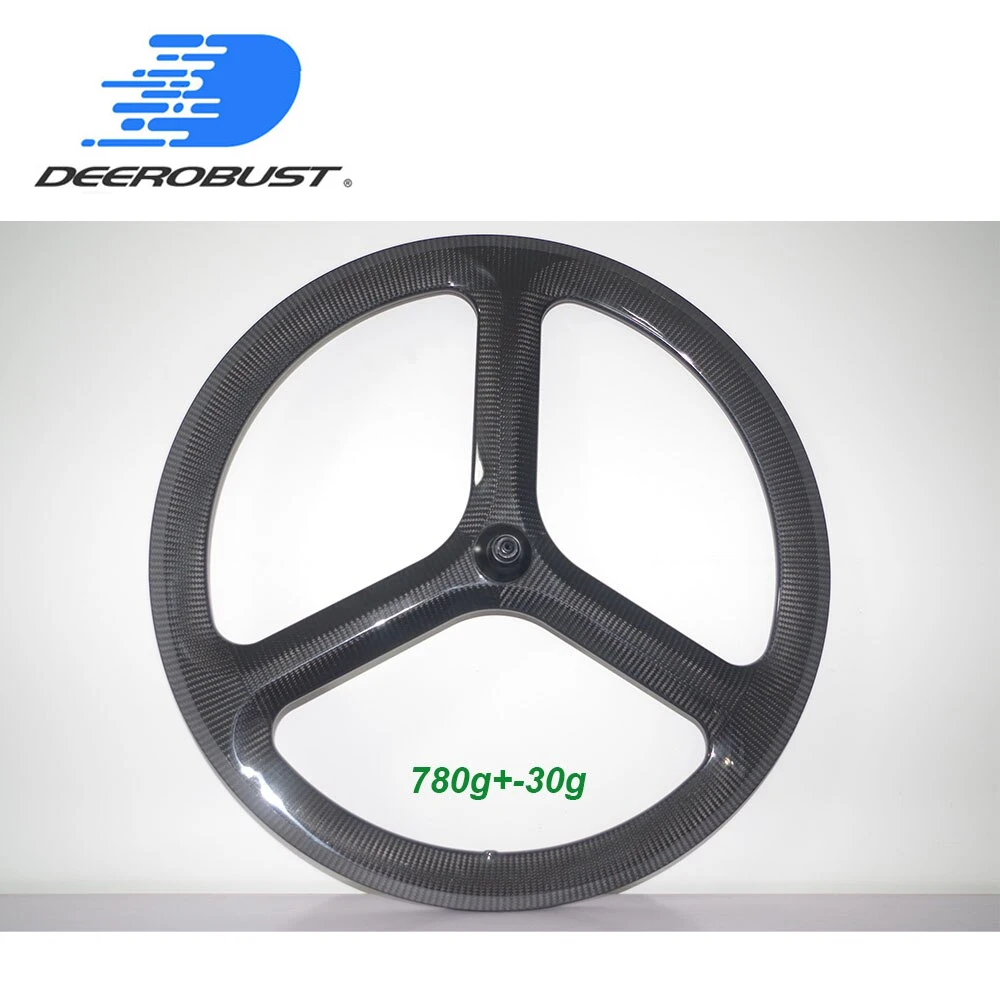 700C Tri Spokes Carbon Wheels Front Wheels Road Bike 3 Spokes Time Trial//Triathl