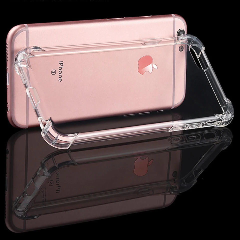 wellzly Transparent Phone Case for iphone case Soft TPU Silicone Case for iPhone x 5 6 7 8 Plus Phone shell protective sleeve