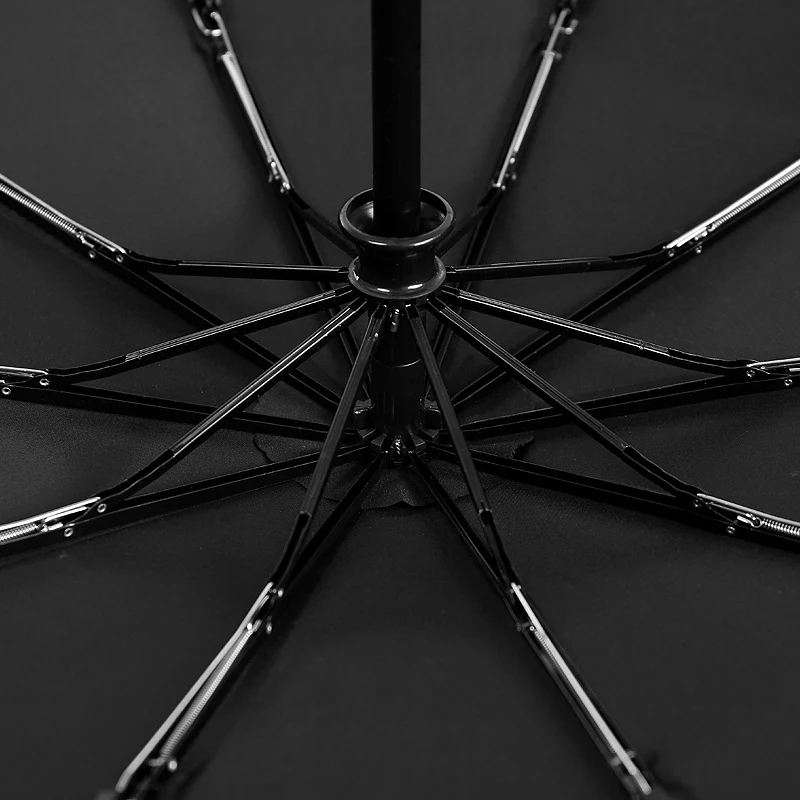 Ten Bone Automatic Folding Umbrella Female Male Car Luxury Large Windproof Umbrella Men Rain Black Paint JPZYLFKZL folding umbrella automatic umbrella wind resistant umbrella windproof umbrella