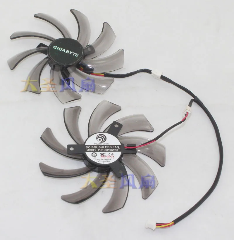 

2PCS For Gigabyte PLD10010S12H 12V 0.30A Pitch 4CM Diameter 9.5CM 9510 Graphics Fan