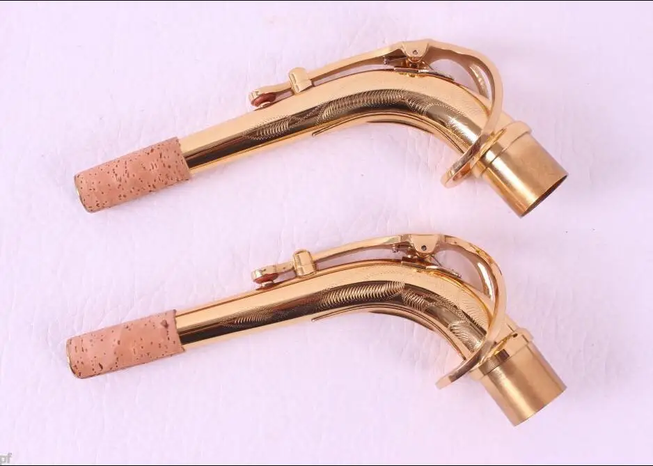 1pcs Saxophone Neck new Alto Sax neck engraved gold lacquer brass