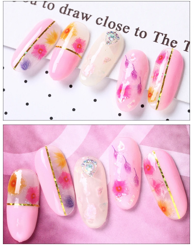 Nail Art sticker s Flowers 1 лист Lavander Nail wrap sticker ультратонкие наклейки для ногтей-12 наклеек s