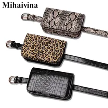 Mihaivina, леопардовая Женская поясная сумка, поясная сумка, сумки на ремне, люксовый бренд, Аллигатор, Женская нагрудная сумка, питон, поясная сумка, подходит для iphone plus