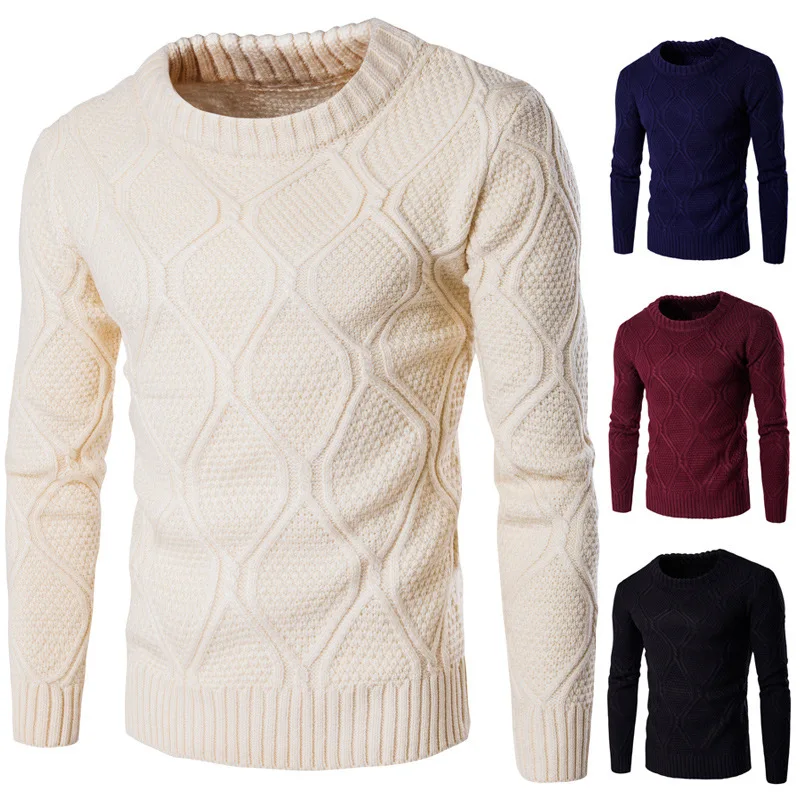 Men's winter sweater sweater knit sweater color thick warm winter men's