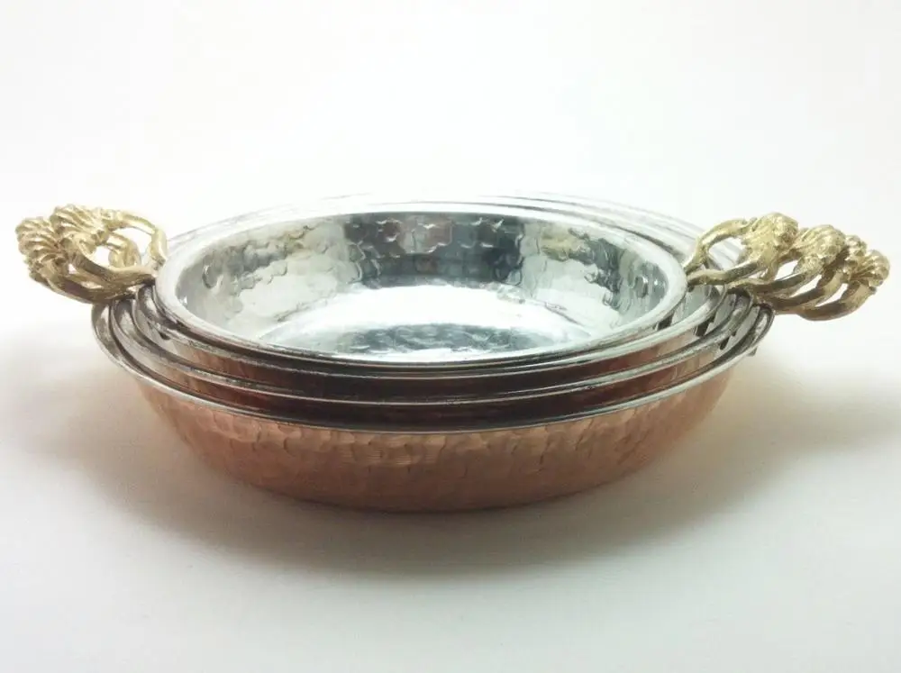 

Hand Made Hand Hammered Copper Pan Sauces , Saute Pan ,Set of 4 !