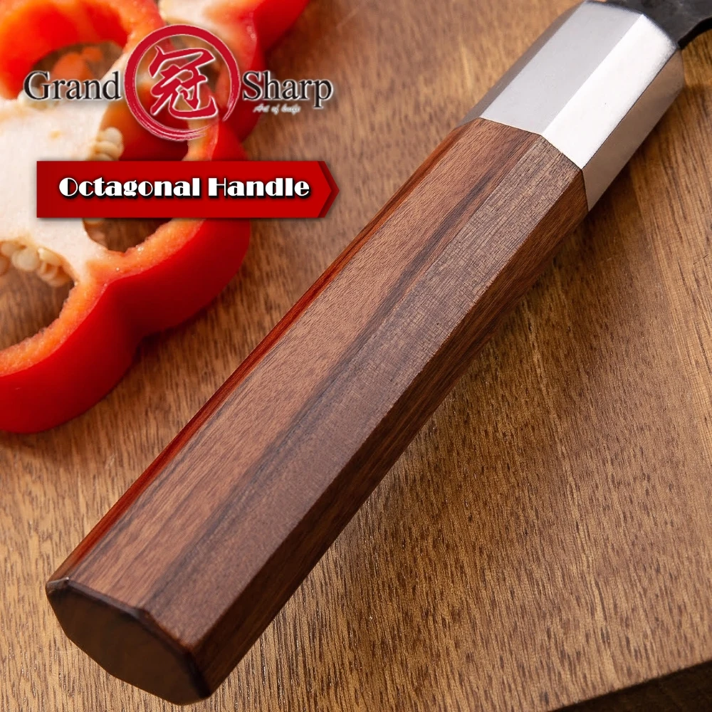 Нож Santoku, 7 дюймов, кухонные ножи ручной работы, японские кухонные ножи из высокоуглеродистой стали, поварские инструменты, острые для суши нарезки