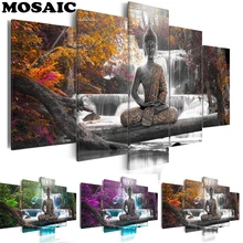 5D DIY Алмазная картина Будда водопад пейзаж фото на заказ! Новая алмазная живопись Стразы со сквозным отверстием вышивка 5 шт