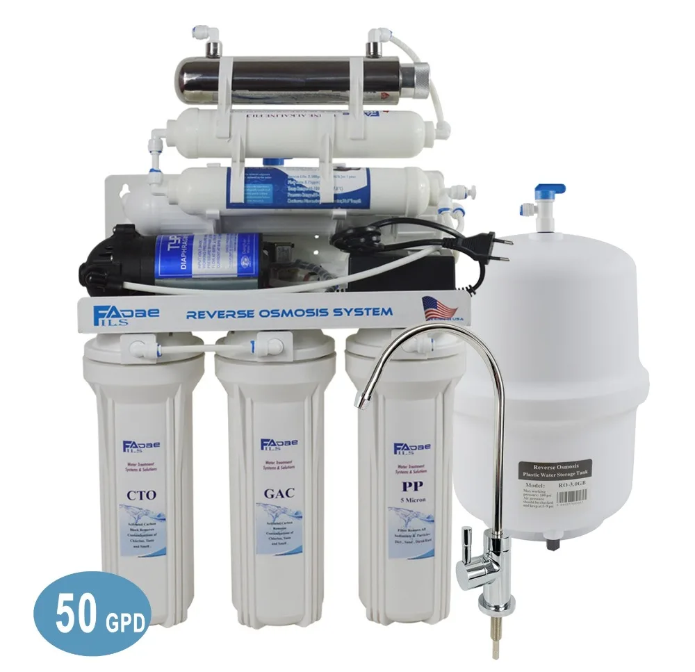 25687 9 De Réductionsystème De Filtration Deau Potable Par Osmose Inverse à 7 étages Sous évier Avec Reminéralisation Alcaline Et Stérilisateur