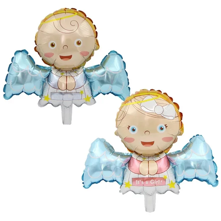 8 шт., мини-воздушный шар из фольги для маленьких мальчиков, Детские воздушные шары в виде ангела для детей, 1 день рождения, украшения для новорожденных