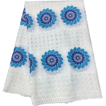 

Swiss Voile Lace In Switzerland High Quality 2018 White+Blue Voile Lace Swiss Lace African lace African Dresses For WomenJJ100-1