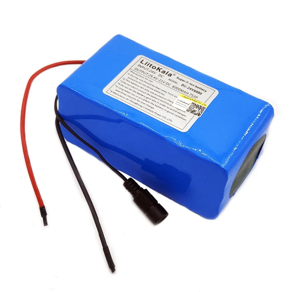 LiitoKala 24V 6Ah 7S3P 18650 литий-ионный аккумулятор 29,4 V 6000mAh для электрического велосипеда