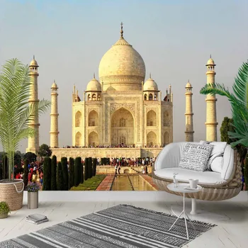 

Else The Taj Mahal Authentic Landscape View 3d Photo Cleanable Fabric Mural Home Decor living Room Bedroom Background Wallpaper