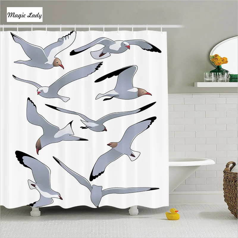 Rideau De Douche Salle De Bains Accessoires Oiseau Vol