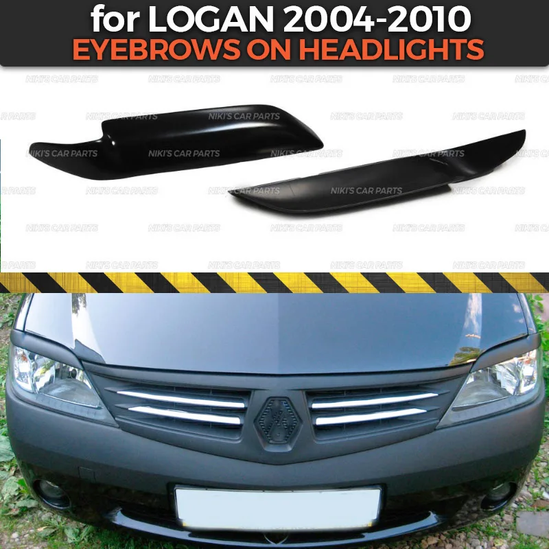 Брови на фары для Renault Logan 2004-2010 ABS пластиковые реснички ресницы формовочные украшения автомобиля Стайлинг тюнинг аксессуары