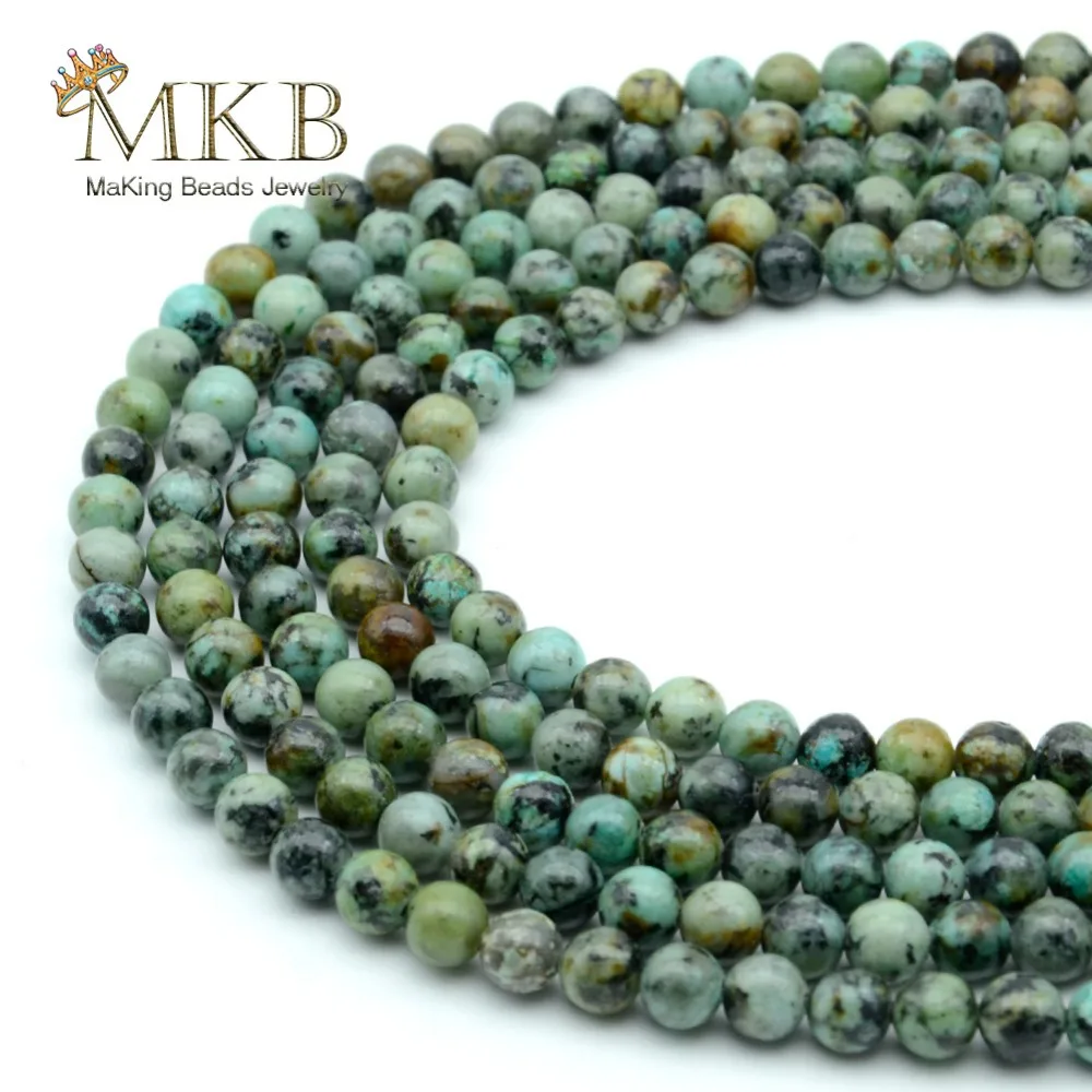 

Africa Turquoises Stone Natural Round Beads For Jewelry Making 4 6 8 10 12mm Gem Beads Diy Bracelet Necklace Wholese Perles
