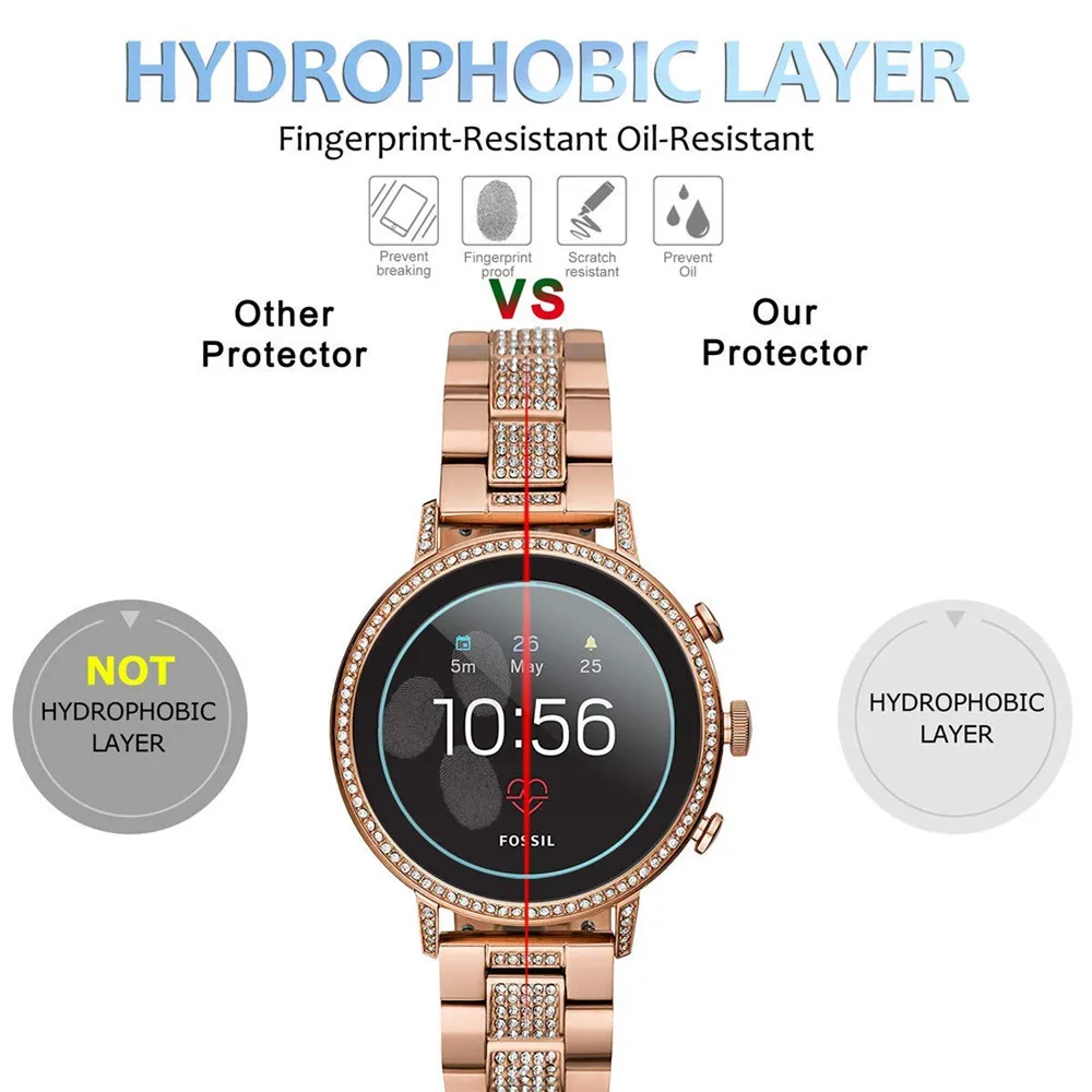 Защитная пленка для экрана Fossil Q Venture HR Gen 4 Watch 9H закаленное стекло 2.5D устойчивая к