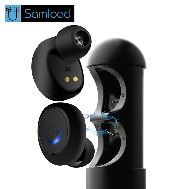 Samload TWS Wireless Bluetooth Earphones True Stereo Earbud Waterproof Headset for Phone HD Communication Portable with Mic soonhua portable tws bluetooth hifi stereo earphone true wireless earbud waterproof hd communication headset handsfree for phone