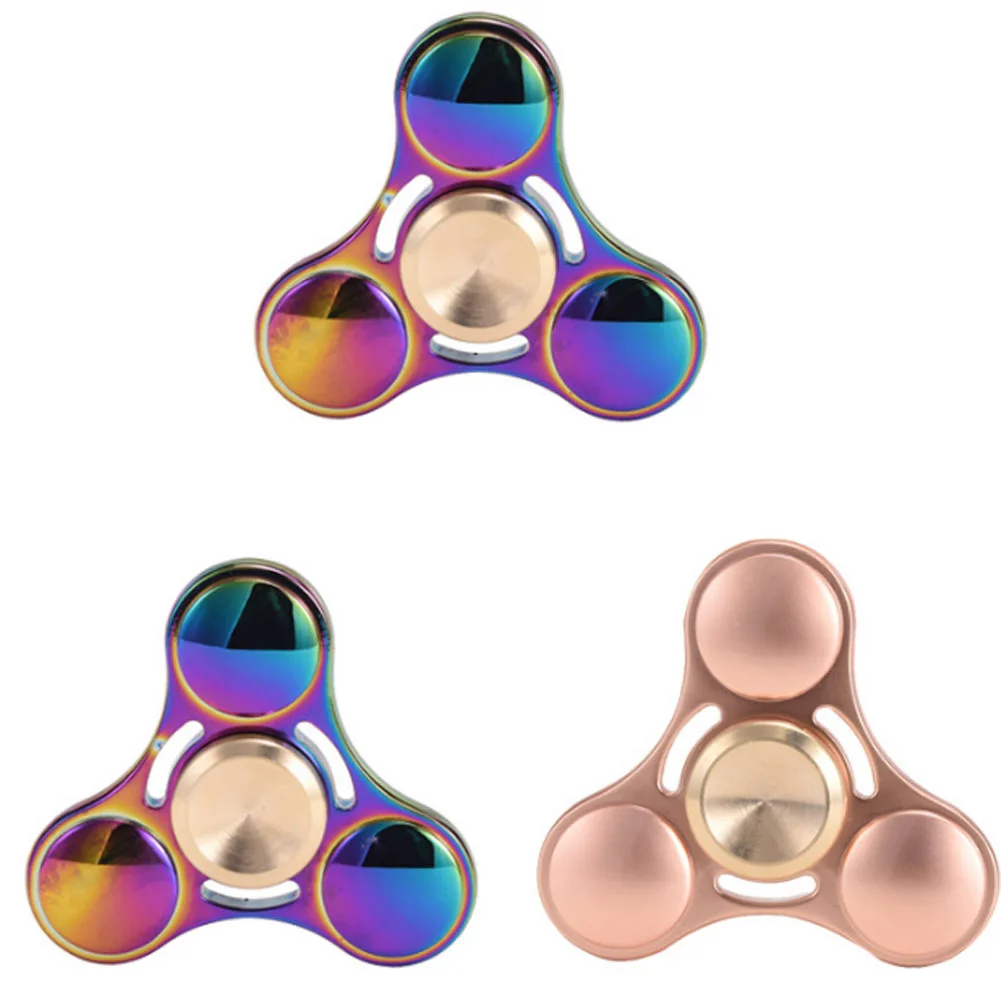 

New Toy Hand Spinner Colorful Rainbow Metal Tri Spinner Fidget Spinner Anti Stress New Year Gift Toys Gift Man Finger Toys Tops