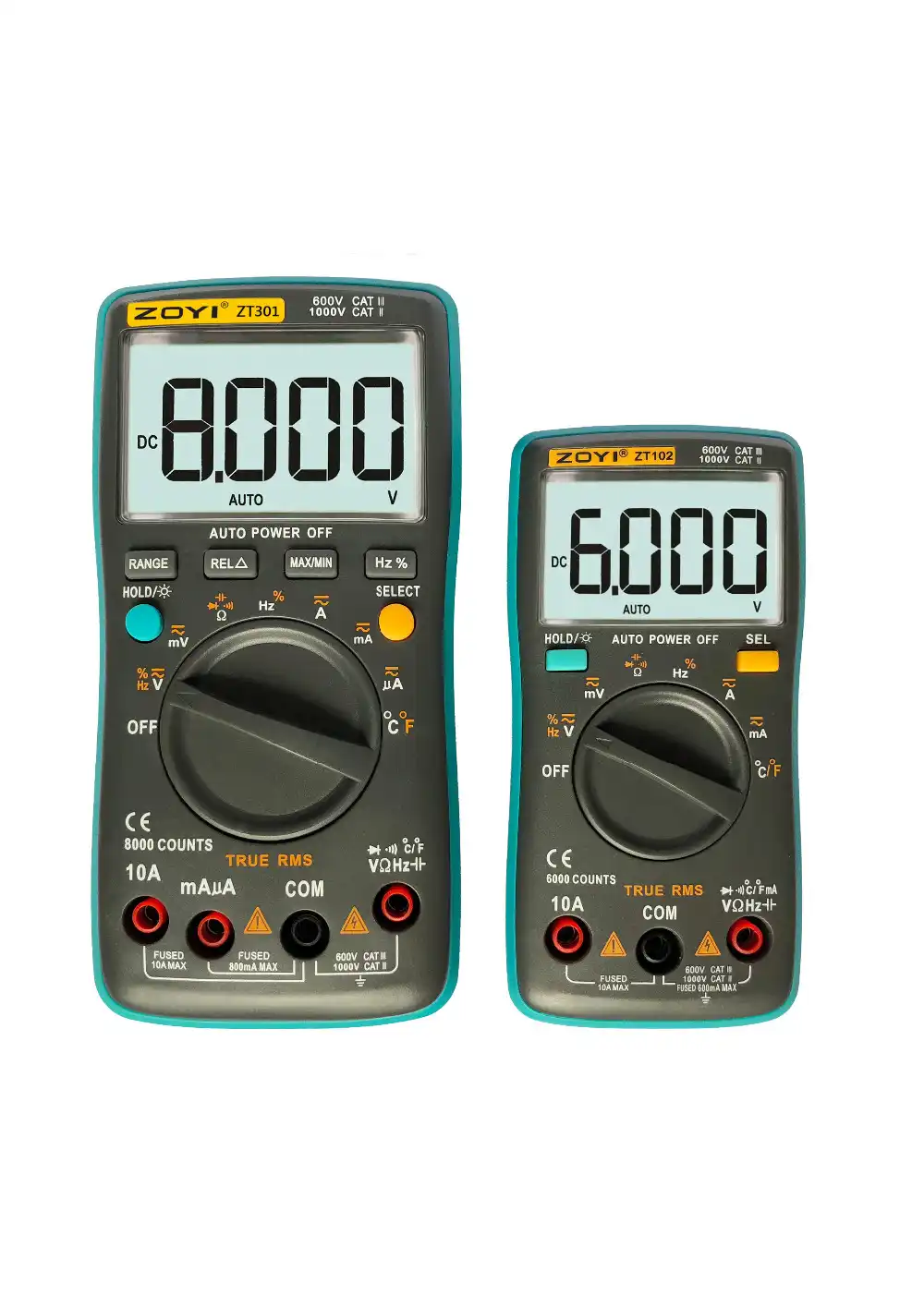 zt301 portable handheld digital multimeter 8000 cou