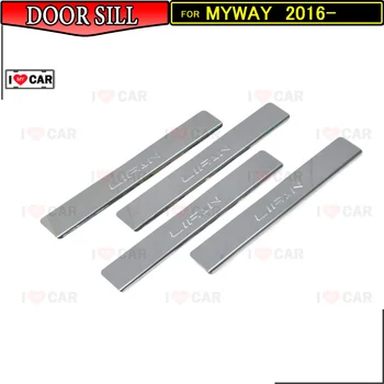 

Door sills for Lifan MyWay 2016- scuff plate guard stainless door sills interior sticker car styling decoration protection