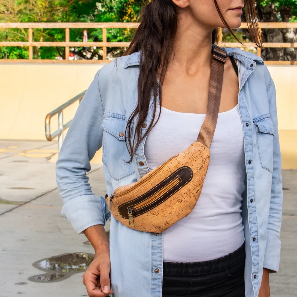 

Cork bags cork Unique Unisex Fanny pack natural cork Original handmade Waist Bag, Unisex Gift, Travel Gift BAG-377