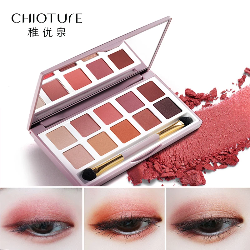 

CHIOTURE 10 Colors Matte Shimmer Glitter Eyeshadow Pallete Eye Shadow Makeup Make Up Palette Maquillage Paleta De Sombra