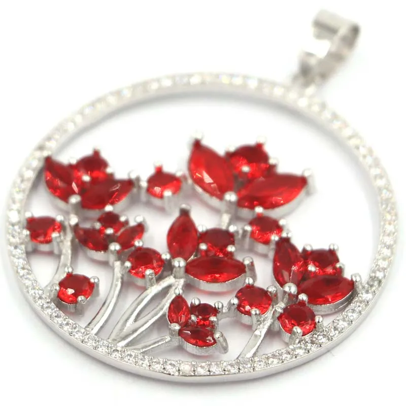 New Designed Big Flower Red Blood Ruby White Cz Ladies Wedding Silver Pendants 48X43Mm huismerk kopen in de aanbieding New Designed Big Flower Red Blood Ruby White Cz Ladies Wedding Silver Pendants 48X43Mm huismerk kopen in de aanbieding