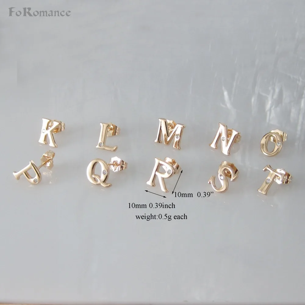 Foromance/буквы гвоздики начальные K L M N O P Q R S T 0 39*0 39 &quotжелтое золото GP CZ простые