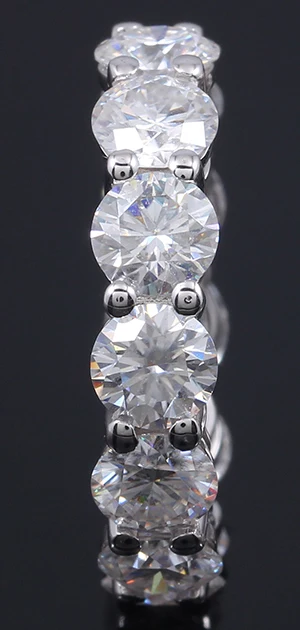 Transmems, 14 K, 585, белое золото, 5 мм или 3 мм, F цвет, Муассанит, вечность, обручальное кольцо, Муассанит, кольцо для женщин, Женское кольцо - Цвет камня: 5MM Stone