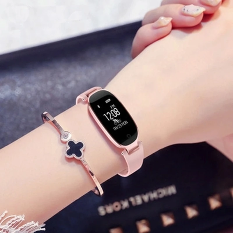 

Women Smart Watch Gifts for Girl Heart Rate Monitor Bluetooth Fitness Bracelet Smart Bracelet for IOS Xiaomi Phone PK Mi band 3