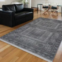 Черный серый аутентичный турецкий винтажный этнический 3d принт Противоскользящий килим моющийся декоративный килим ковер богемный ковер