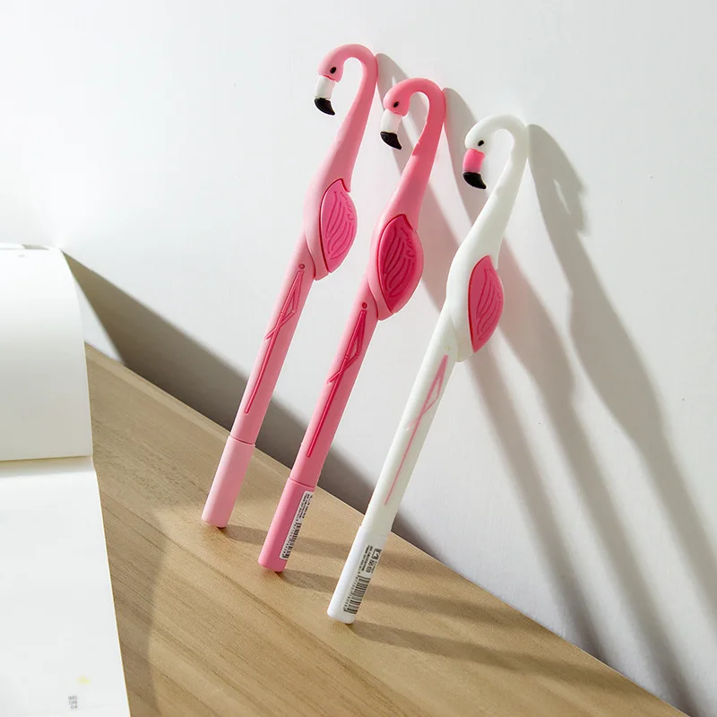 Гелевая ручка Kawaii flamingo креативная силиконовая черного цвета с рисунком 0 5 мм