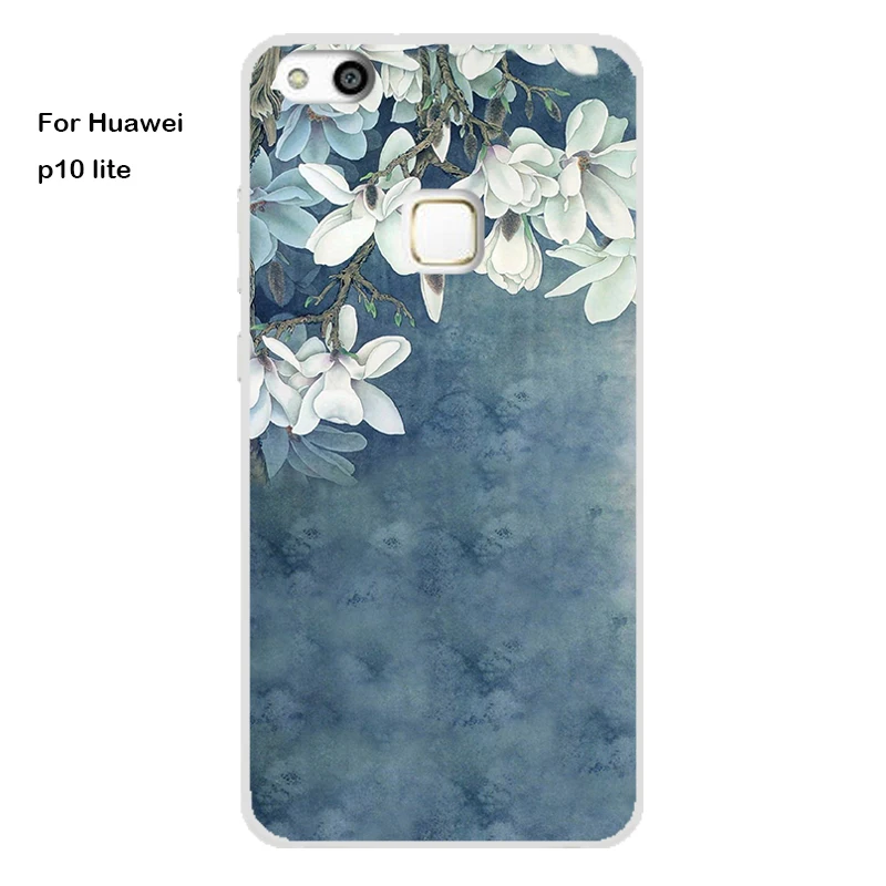 Huawei P10 lite Case Cover TPU Case For Huawei P10 lite Phone Cover Sweet Floral Cute Cat TPU P10 lite Soft Case Fashion 100%   24