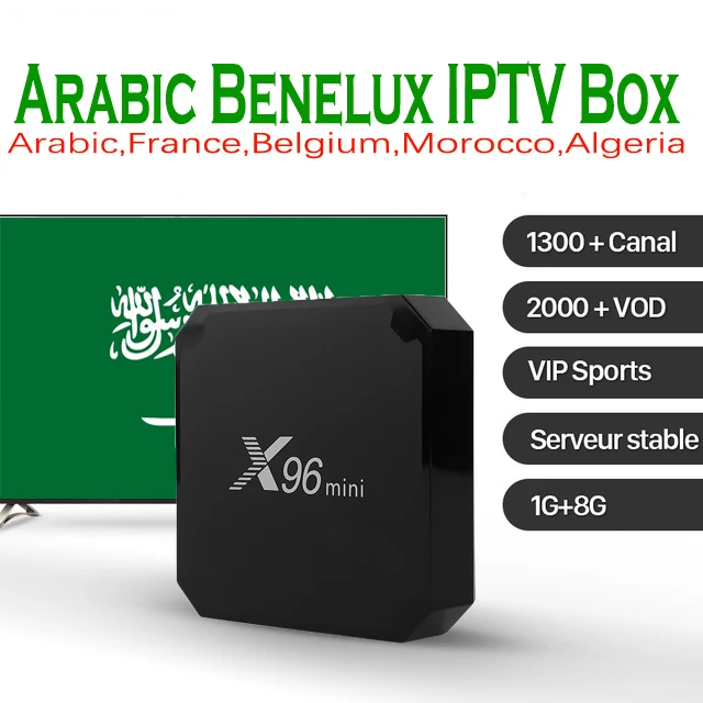 

Arabic IPTV X96 Mini Android 7.1 TV Box 2GB16GB with 1 year Benelux Morocco IPTV subscription 1300 Live 2000VOD neotv qhdtv