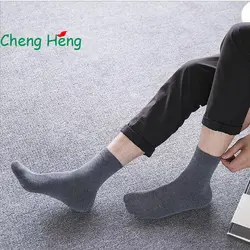 Cheng Хэн 10 пар/упак. Европейский стиль коттоновые носки мужские Носки осень сплошной цвет бизнес коттоновые носки мужчин среднего носки без