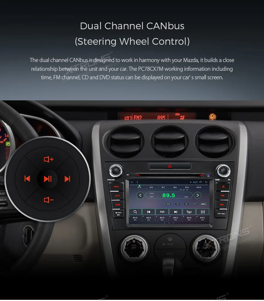 Flash Deal XTRONS 7" Android 8.1 Quad Core 16GB ROM Car Multimedia DVD Player for Mazda CX-7 2007-2012 RCA GPS Navigation OBD DAB USB WIFI 2