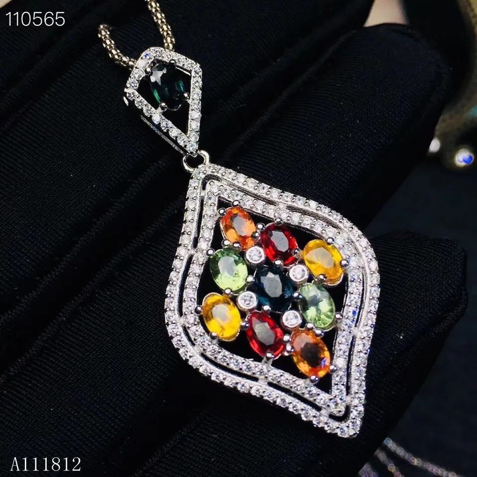 KJJEAXCMY boutique jewels серебряная подвеска с сапфиром и ожерелье обнаружением | Украшения