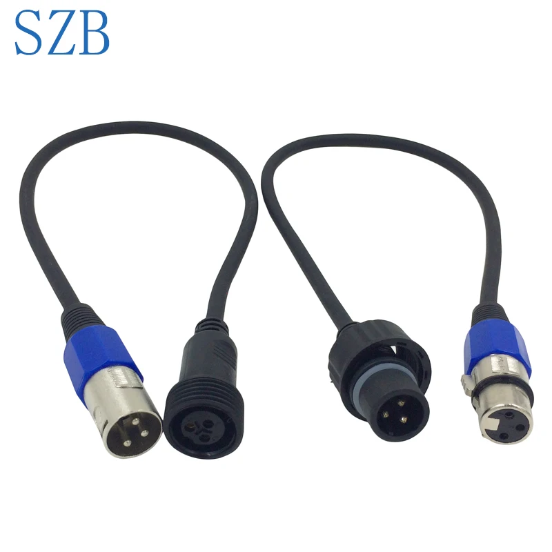 

SZB 3 pin DMX In and Out Newest Waterproof Connector 1m/2m/3m/5m/10m for moving head uplight DMX Cable/SZB-AC030