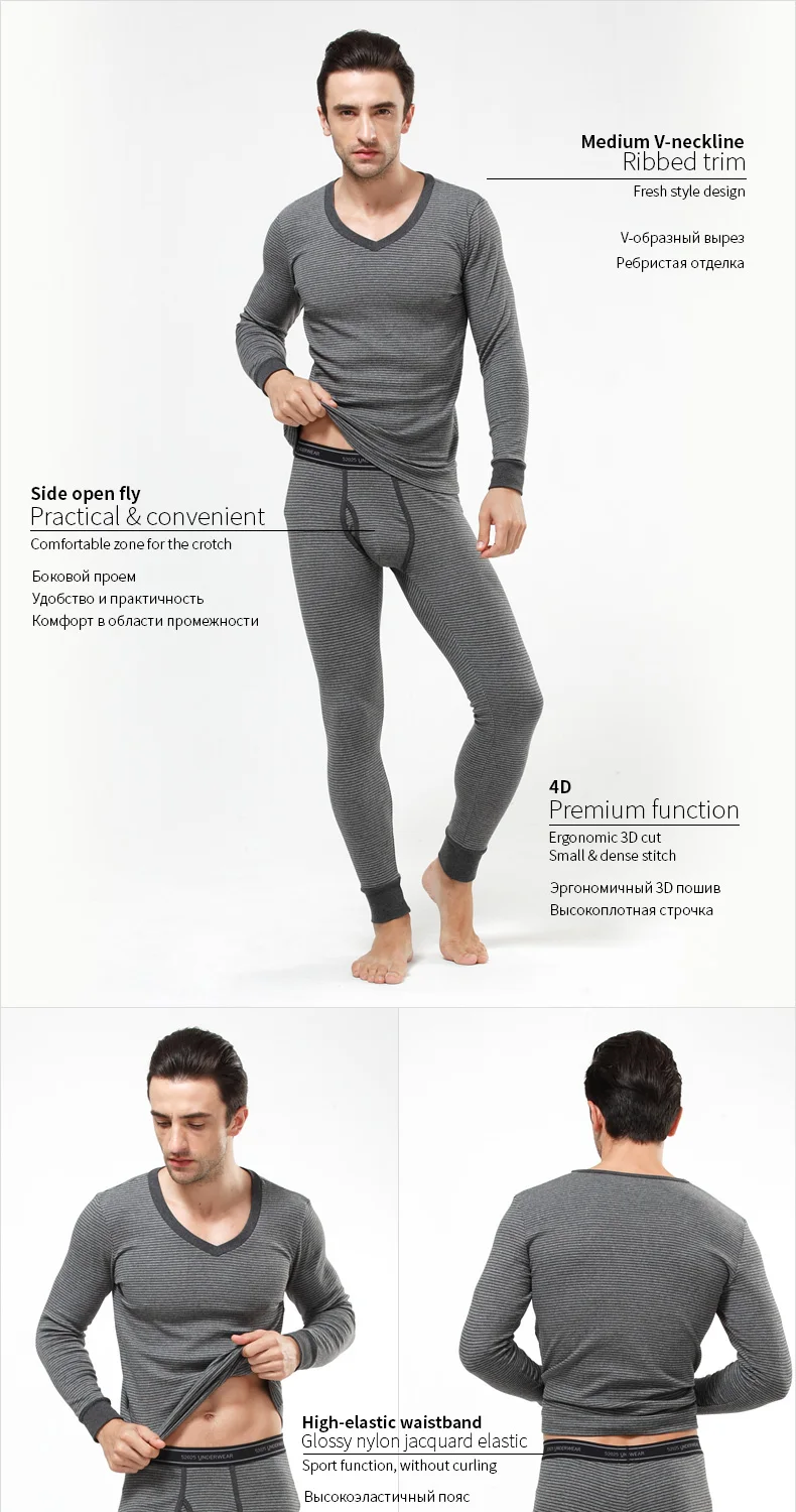 best long johns for men 52025 Men Thermal Underwear Women Thermal Underwear Premium Fine Rib Cotton Warm Fleece-lined Long Johns Comfortable Men Thermal cotton long underwear