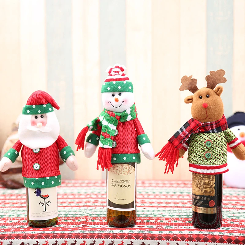 Muñeco de lana de Navidad nuevo Elk Santa Claus Snowmen juguetes de Peluche suaves decoración de botellas para el hogar para niños Juguetes Peluches Muñeco de lana de Navidad nuevo Elk Santa Claus Snowmen juguetes de Peluche suaves decoración de botellas para el hogar para niños Juguetes Peluches