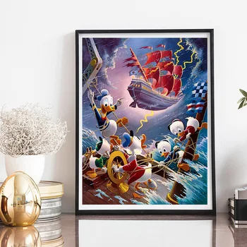 

Carl Barks Scrooges Mcduckes Adventure Comic Canvas Painting Oil Print Poster Wall Art HD Picture for Living Room Home Decor