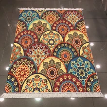 Else зеленый красный желтый богемный турецкий этнический геометрический 3d микрофибра Противоскользящий задний моющийся декоративный ковер для килим