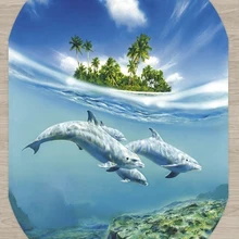 Else тропический остров под голубым морем плавать дельфины 3d принт Нескользящая микрофибра гостиная современный Овальный моющийся ковер