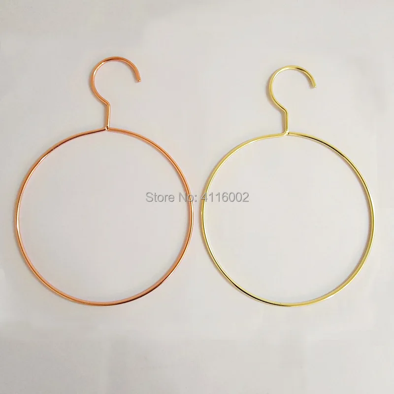 

50pcs Nordic Style Rose Gold Metal Iron Circle Hanger Rack for Scarf Tie Belt and Towel Clothes Organizer